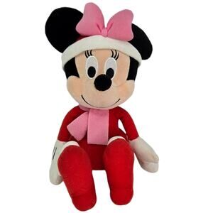 Disney Minnie Mouse‎ Plush 12" Kohl's Cares Holiday Christmas Red Dress Winter
